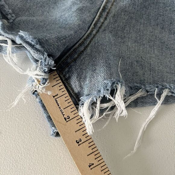 Princess Polly xx Jean Cut Off Shorts Womens 6 Distressed Daisy Duke High Waist - Picture 9 of 9